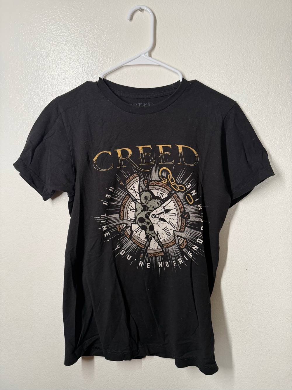 Creed summer of ‘99 tour Black Graphic Band Tee - Clock Design